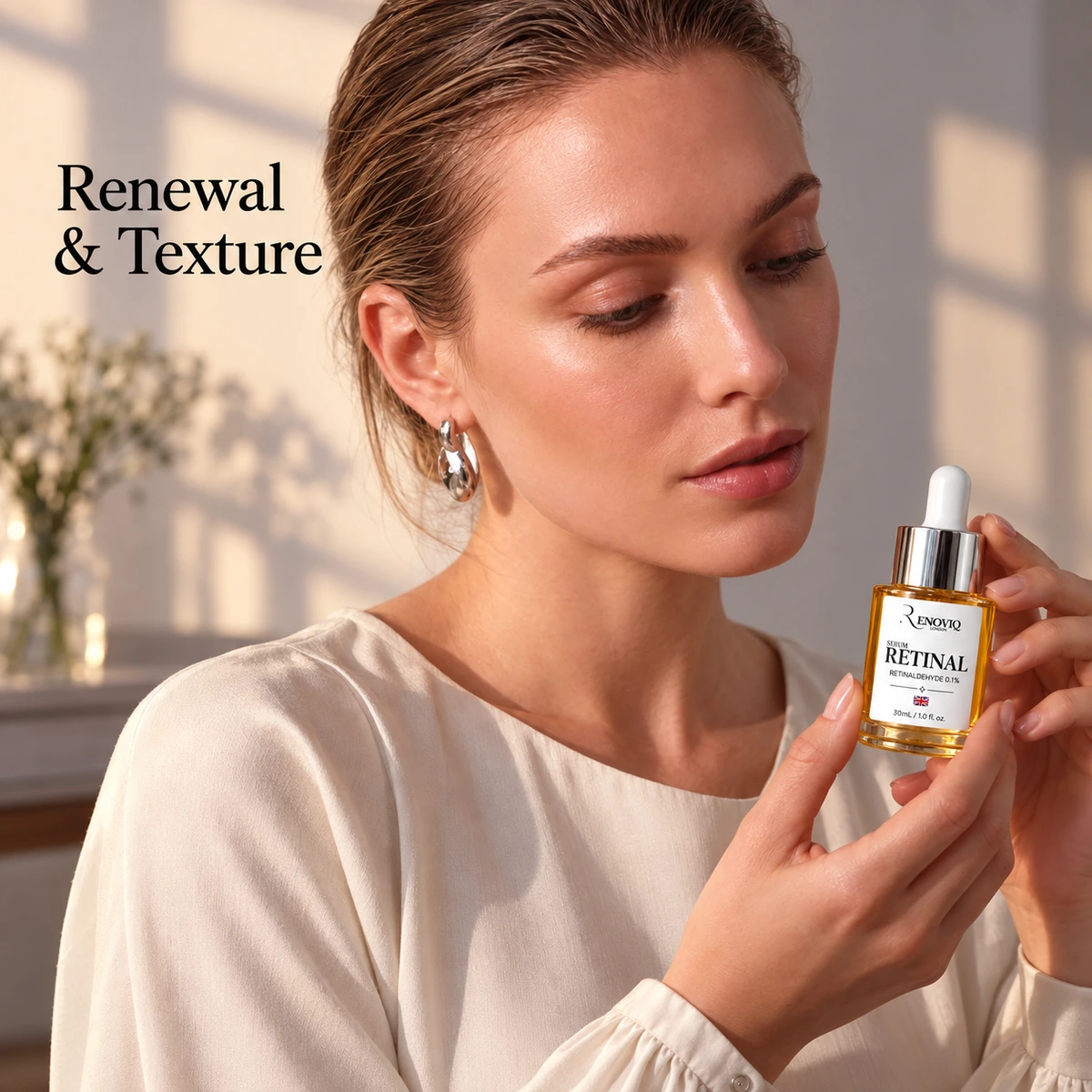 Renoviq RETINAL serum, individual editorial product photography